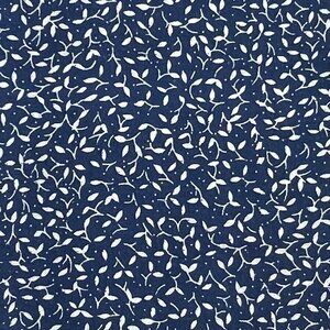 Blue & White Calico Print Cotton Remnant 18 x 44 inches NOS